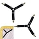 thumbnail image 4 of Cateissary 2 uds soporte de esquina de sábana de cama ajustable correas elásticas sujetadores Clips Decoración del hogar Hebilla blanca elastica negra, 4 of 6