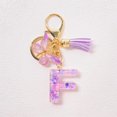 thumbnail image 1 of Feltree Initial Letter Keychains for Women Tassel Purple Cute Car Keychain for Wallet Backpack Bag, 1 of 8