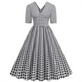thumbnail image 1 of QIPOPIQ Robes de Vacances pour Femmes Manches Courtes Robe de Poupée Tendance Col en V Robe d'Été Couleur Unie Robe Plissée Trois Couches Offres 2023, 1 of 5