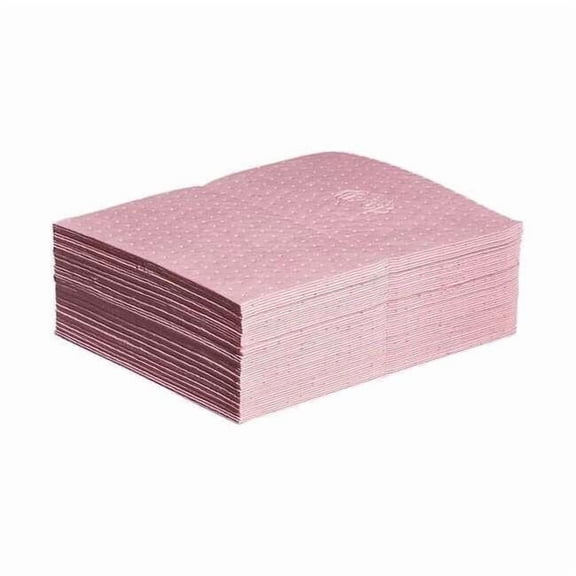 Pig Sorbent Pad, 11 gal, 15 in x 20 in, Universal, Pink, 50 PK MAT310