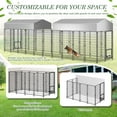 thumbnail image 7 of Haverchair 8x4x6 FT Outdoor Dog Kennel with Roof, Heavy Duty Dog Cage for Large Dogs, Outside Dog Enclosure with 2 Rotating Dog Bowls, Welded Wire Steel Dog Run Playpen Fence with Secure Lock, 7 of 7