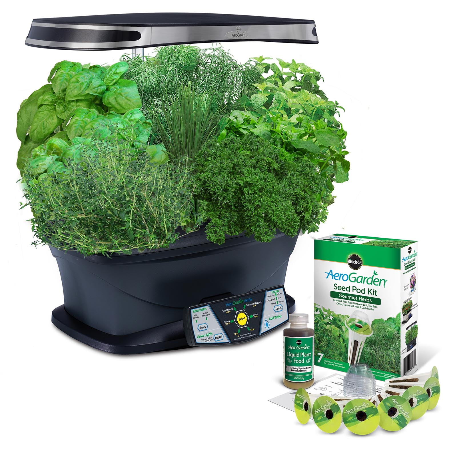 MiracleGro AeroGarden 7Pod Extra Indoor LED Light System w/ Seed Kit