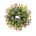 thumbnail image 2 of DAMAI 13 Inch Colorful Floral Wreath with Eucalyptus and Ranunculus, Artificial Plastic Eucalyptus Wreaths for Front Door, Decorative Spring Wreath for Home Holiday Decorations, 2 of 8