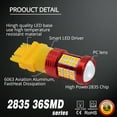 thumbnail image 4 of Alla Lighting 3156 3157 LED Bulbs 2600lm Extreme Super Bright Car Turn Signal Lights Reverse Lights Stop Brake Lights Tail Lights 4114 T25 3057 3457 4157 4057, Red, 4 of 5