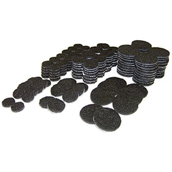 TruGuard Round Heavy Duty Self-Adhesive Felt Pads, Black - Pack of 184