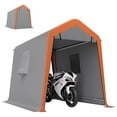 thumbnail image 1 of Outsunny 6' x 8' Portable Shed, Outdoor Storage Shed Tent, Light Grey, 1 of 10