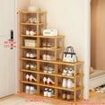 thumbnail image 5 of Tall Narrow Bamboo Shoe Rack for Small Spaces, Space-Saving Stackable Shoe Shelf Organizer for Entryway, Closet, Corner, 5 of 13