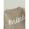 thumbnail image 5 of Cenuakty Baby Boys Girls Sweater Rompers Letter Embroidery Crew Neck Long Sleeve Infant Jumpsuits Fall Toddler Clothes Knit Bodysuits, 5 of 9