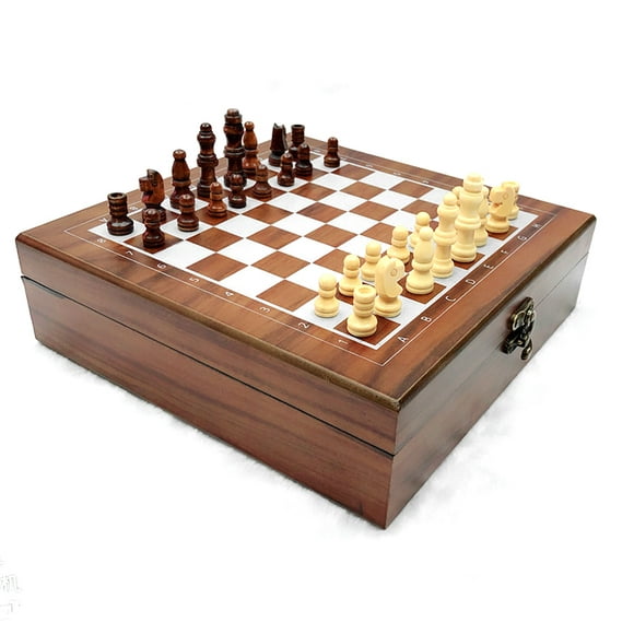 Moobody 4-IN-1 Chess Set Kids Adults Chess Board Game for Playing Chess Cards Dices Dotted Tiles