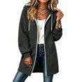 thumbnail image 5 of WULMLEO Long Hoodies for Women Lined Long Sleeve Hooded Full Zip Up Sweatshirts Casual Cute Pullover Tops Plus Size Winter Jacket with Pocket Dark Gray 5XL, 5 of 9