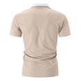 thumbnail image 5 of Mens Knit Polo Solid Color Zip Pocket Short Sleeve Sport Tennis Mens Athletic Tops,Khaki,3XL, 5 of 5