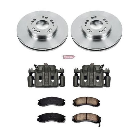 PowerStop Front Stock Replacement Brake Pad and Rotor Kit with Calipers Fits: MITSUBISHI Select Models KCOE798B
