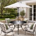 thumbnail image 2 of Round Outdoor Tablecloth with Umbrella Hole and Zipper, Black Grey Ombre Tablecloth with Elastic Waterproof, Aesthetics Modern Abstract Art Gradient Patio Table Covers for 31" - 35" Pool Tables, 2 of 9