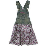 Stuff by Hilary Duff - Girls' Denim and Floral Overalls Minidress