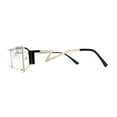 thumbnail image 3 of Metal Stud Rimless Rectangular Unique Metal Rim Sunglasses Gold Grey Clear, 3 of 5