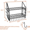 thumbnail image 6 of 35 Inch Pot Rack Wall Mounted, 2 Tier Pots and Pans Organizer with 20 Hooks and 6 Pot Lid Holders, Heavy Duty Steel Pot and Pan Hanger for Kitchen Cookware Utensils Storage 34.7" Lx13 Wx26.4 H, 6 of 13