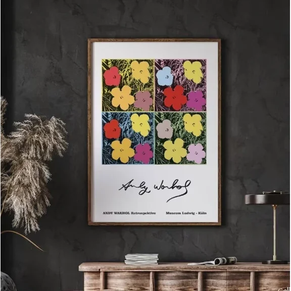 Kna Prints - Andy Warhol Flowers Art Print, Museum Exhibition Poster, Pop Art Poster For Home Decor, Living Room, Bedroom, Office, UNFRAMED-8x12