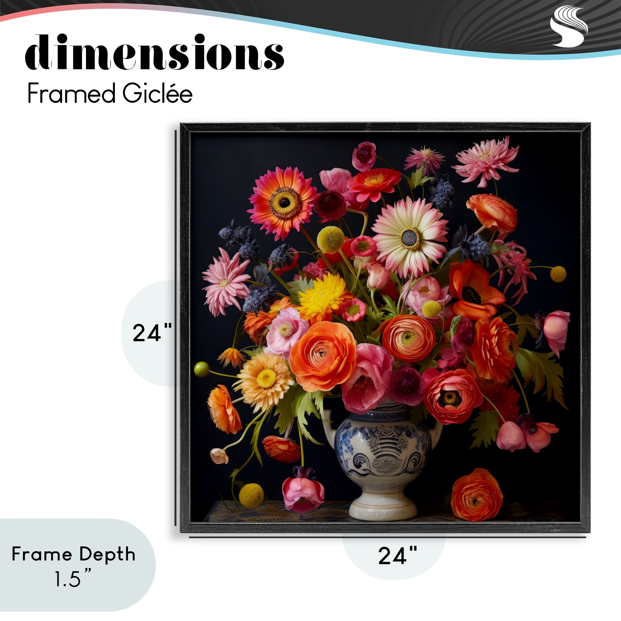 Stupell Industries Harmonious Spring Bouquet Black Framed Giclee Art, design by Lazar Studio