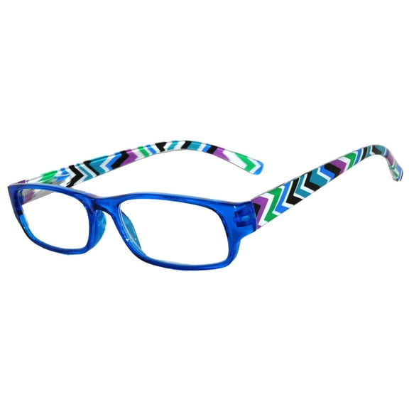 OWL® Reading Glasses - 5273 Colorful Chevron Pattern / Blue