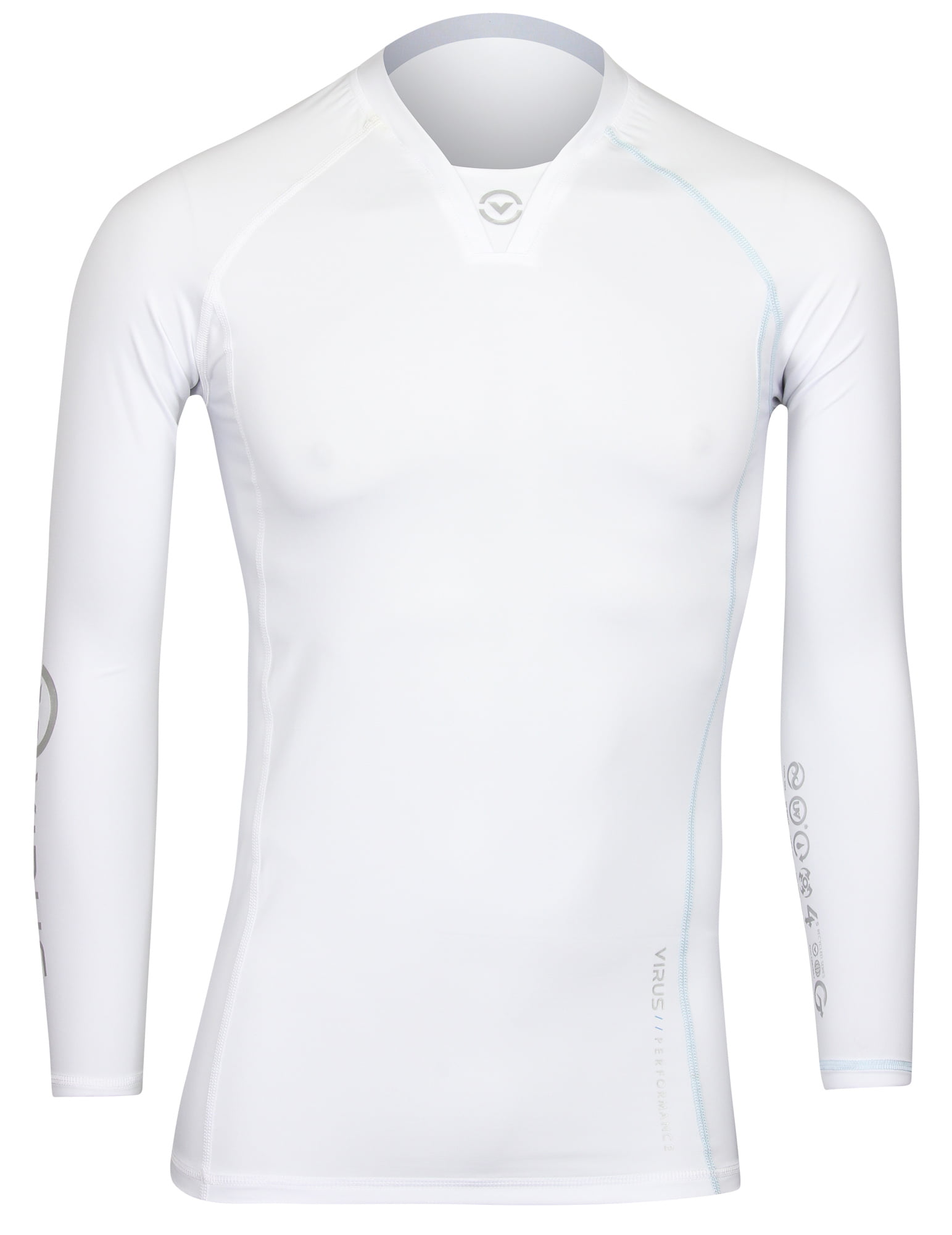 White VIRUS Men's Stay Cool Short Sleeve Cool Jade Compression Top 