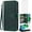 Dark Green, variant on Phone Case for Samsung Galaxy S21 FE 5G Wallet Cover with Tempered Glass Screen Protector and Flip Credit Card Holder Cell Accessories S 21 EF S21FE5G UW S21FE 21S G5 6.4 inch Women Men Brown