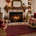 thumbnail image 5 of RUG ROBOT Christmas Buffalo Plaid Outdoor Rugs for Entryway 3'x5', Checkered Area Rug Cotton Front Door Mat Porch Entrance, Washable Red and Black/White Farmhouse Carpet for Bedroom Xmas decor, 5 of 10