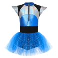 thumbnail image 6 of Girls Astronaut Roleplay Dress Metallic Ballet Dress Stand Collar Skirt Outfit, 6 of 6