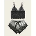 thumbnail image 4 of Conjunto de pijamas de seda satinada para mujer, ropa de dormir con estampado Floral, pantalones superiores, ropa de dormir para el hogar, otoño, 4 of 4