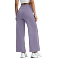 thumbnail image 5 of NELEUS Womens Plus Size 29" Wide Leg Pants Athletic Yoga Stretch Loose Legging Casual Sweatpants with Pockets,Light Purple,US Size 2XL, 5 of 9