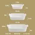 thumbnail image 2 of SWEEJAR Porcelain Bakeware Set for Cooking, Ceramic Rectangular Baking Dish Lasagna Pans for Daily Use, Set of 3,White, 2 of 6