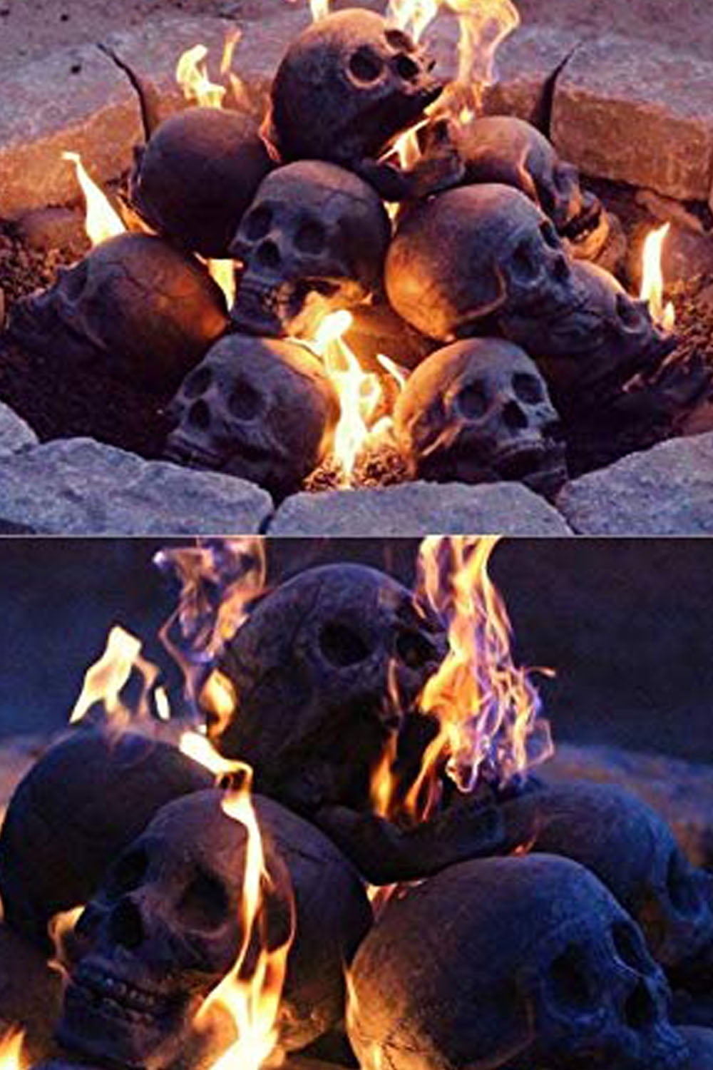 Regal Flame Human Skull Ceramic Wood Large Gas Fireplace Logs Logs For All Types Of Gas Inserts Ventless Vent Free Propane Gel Ethanol Electric Or Outdoor Fireplaces Fire Pits