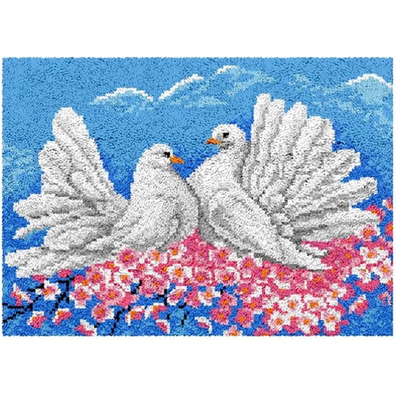 Latch Hook Rug Kits, DIY Carpet Embroidery Kits, Latch Hook Rug Needlework DIY Rugs Craft Kits for Beginners, Adults and Children, 60x40 cm