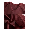 thumbnail image 6 of MOSHU V-Neck Blouses for Women Lace Short Sleeve Shirts Casual Women Tops, 6 of 9