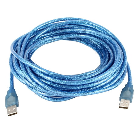 10m Usb - Unique Bargains Blue Plastic Coated USB 2.0 Male to Male Transfer Extension Cable 10M 33ft