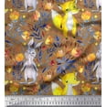 thumbnail image 1 of Soimoi Poly Georgette Fabric Fox & Bunny Kids Print Fabric by Yard 42 Inch Wide, 1 of 5