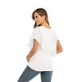 thumbnail image 6 of ZTTD Womens Maternity Irregular Soild Hem Tee Shirt Casual Short Sleeve Crew Neck Basic Nursed T Shirt Top Breastfeeding Blouse, 6 of 7