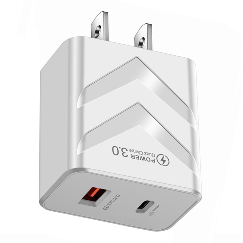 USB C Wall Charger, 4-Pack USB Type C Fast Power Charging Block Dual Port USB A & USB C Plug Adapter Compatible with iPhone, iPad, Samsung Galaxy, LG, Google Pixel, Moto, USB-C Port (White)
