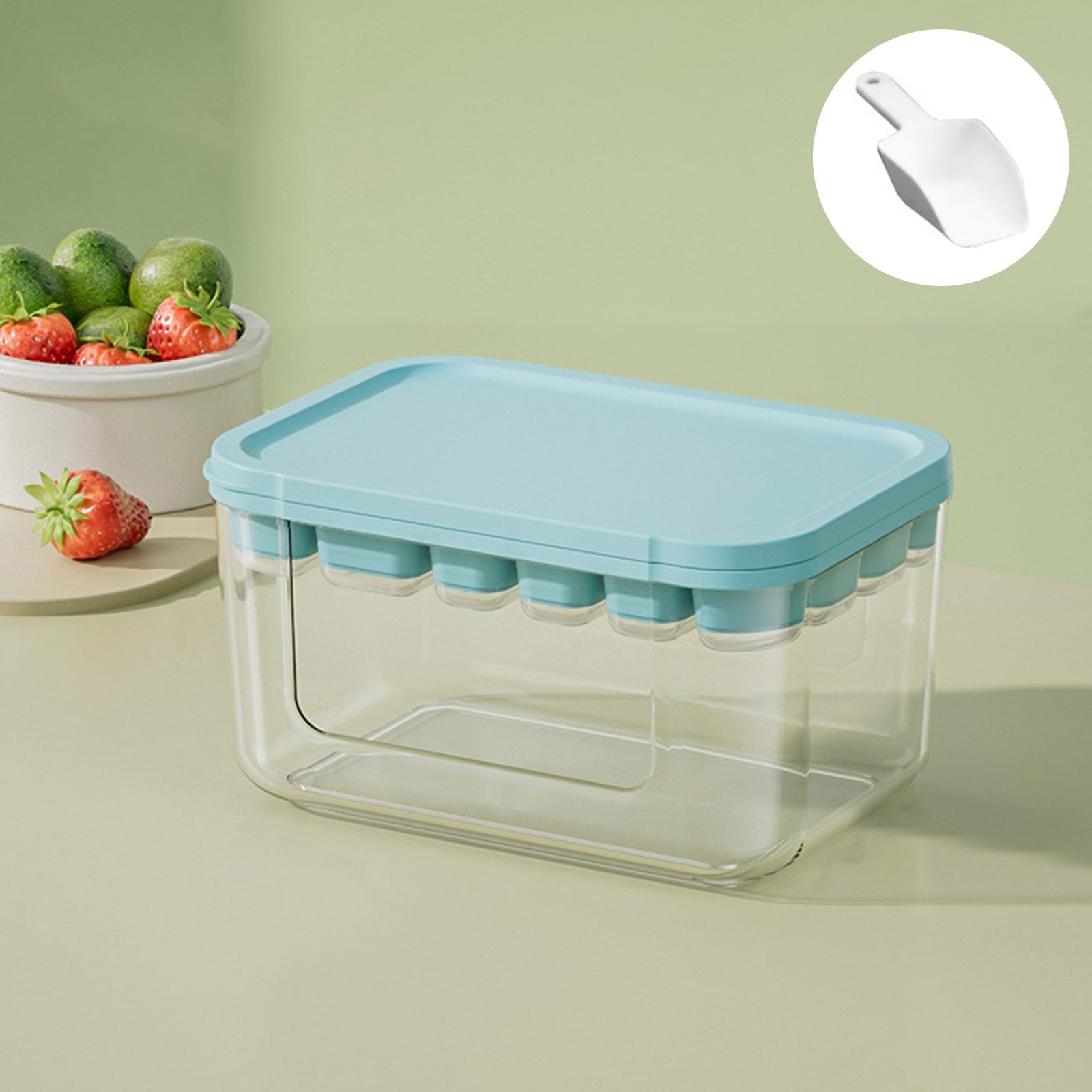Tunhigl Sales Silica Gel Ice Tray Film with 22-cell Ice Box with Lid Food-grade Ice Maker Home Ice-cream Popsicle