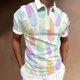 thumbnail image 3 of Camisas De Vestir Para Hombre Azul Camisa de manga corta con cremallera de solapa con impresión digital 3D para hombre Chaqueta de camisa de moda informal (White, XXL), 3 of 4