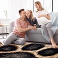 thumbnail image 4 of Paw Print Modern Polyester Area Rug - Soft and Durable Right-Angle Floor Mat for Living Room, Bedroom, Office, Easy to Clean - 5x7 Grey Rug, 4 of 6