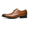 thumbnail image 2 of Santimon Tan Wingtip Dress Shoes for Men Premium Cowhide Leather Oxford Shoes Casual Derby ShoesUS 9, 2 of 8