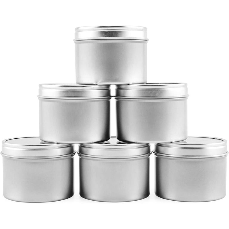Cornucopia 4-Ounce Round Metal Tins w/View Window Lids (12-Pack); Silver  Tins w/Clear Lids