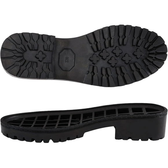Shoe Replacement Rubber Soles for DIY Shoes 1 Pair Rubber Full Out Sole Wear Resistant Shoes Sole Raised Shoes Sole for Work Shoes and Boots Black 9.44x3.46inch