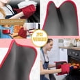 thumbnail image 5 of HEETLY Short Oven Mitts and Pot Holders Set,4-Piece,500°F Heat Resistant with Neoprene Grip,Red, 5 of 6