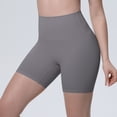 thumbnail image 5 of Dwellite No Front Seam High Waisted Workout Biker Shorts for Womens Tummy Control Soft Yoga Pants Gym Gray XL, 5 of 8