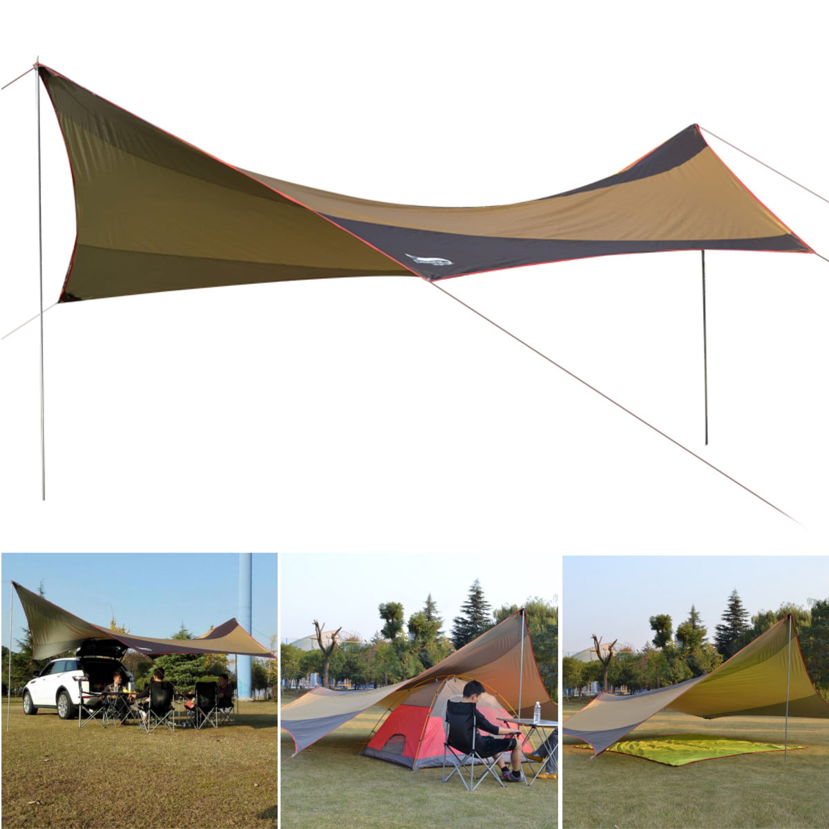 Portable Tent Sunshade Tarp For Camping Hiking Outdoor Activity Waterproof Style 