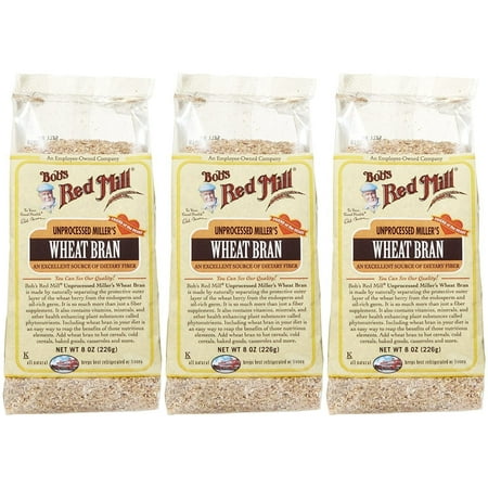 Wheat Bran Flakes - Bob's Red Mill Unprocessed Wheat Bran - 8 oz - 3 pk