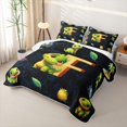 thumbnail image 3 of Homewish Dinosaur Twin Quilt Set for Boys Girls, Dino Letter F Twin Coverlet Set, 3 of 7