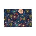 thumbnail image 7 of DouZhe Polyester Placemats Set of 4, Bohemian Flowers Sketch Pattern Heat Resistant Place Mats for Dining Table, 12" x 18", 7 of 7