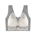 thumbnail image 3 of YWDJ Push up Bras for Women Plus Size Wide Back Wide Strap Pullover Bras No Underwire Sleep Bras Full Coverage Wrap Comfy Bras Padded Plus Size Lace Comfort Bras Solid Lounge Bras Gray 2XL, 3 of 4